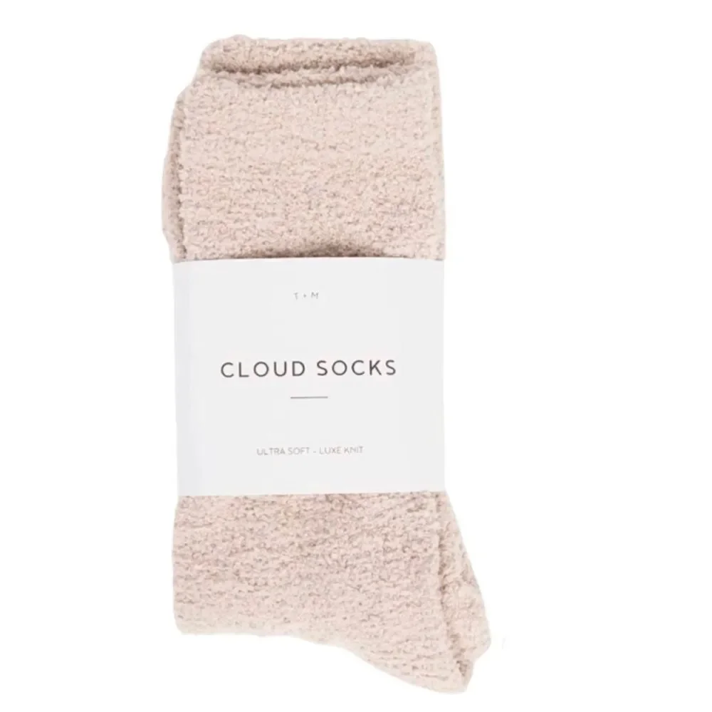Ultra-Luxe Cloud Socks Warm and Fuzzy Super Soft Luxurious Fabric tan.